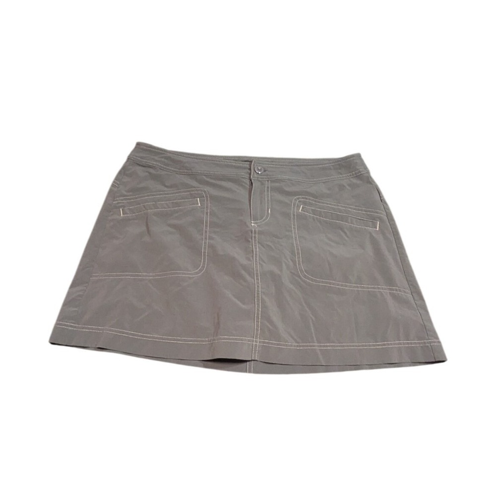 Prana Halle Skort Womens 10 Charcoal Gray Hiking Outdoor Athletic Skirt Shorts